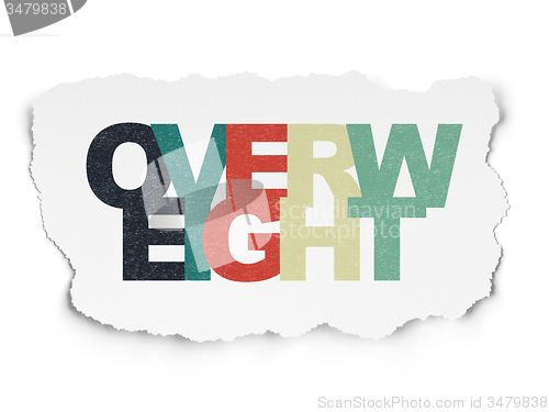 Image of Health concept: Overweight on Torn Paper background