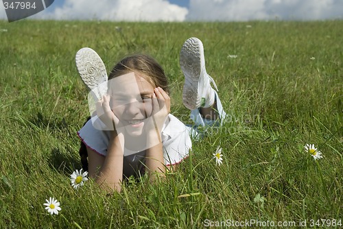 Image of Girl on  the grass VI