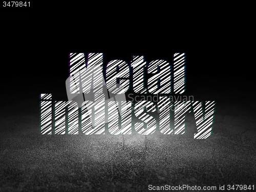 Image of Manufacuring concept: Metal Industry in grunge dark room