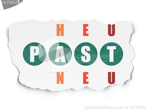 Image of Time concept: word Past in solving Crossword Puzzle