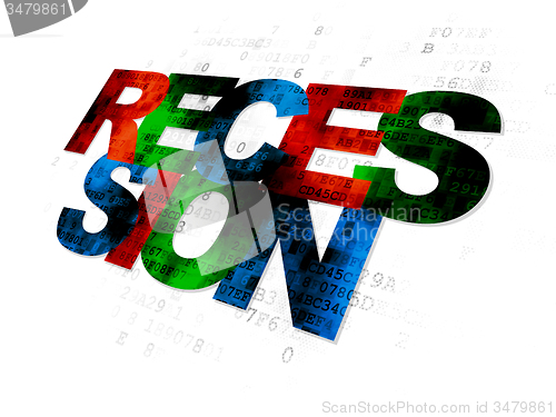 Image of Business concept: Recession on Digital background