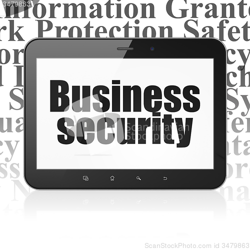 Image of Protection concept: Tablet Computer with Business Security on display
