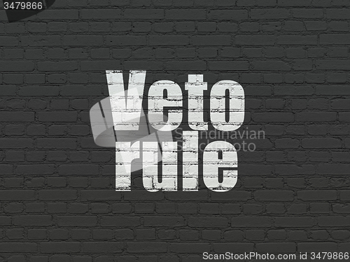 Image of Politics concept: Veto Rule on wall background