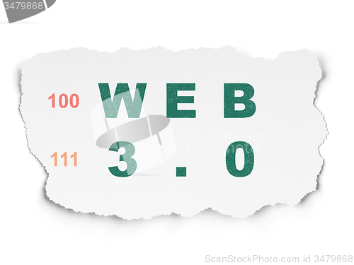 Image of Web design concept: Web 3.0 on Torn Paper background