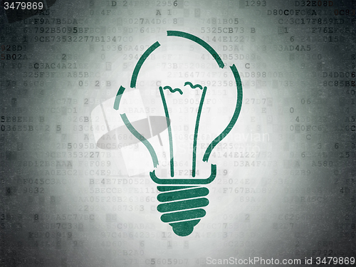 Image of Business concept: Light Bulb on Digital Paper background
