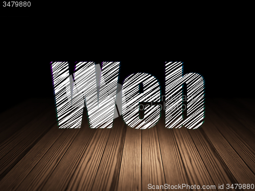 Image of Web development concept: Web in grunge dark room