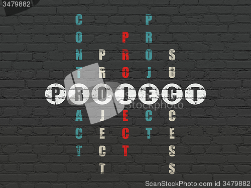 Image of Business concept: word Project in solving Crossword Puzzle