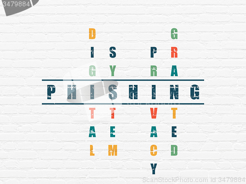 Image of Safety concept: word Phishing in solving Crossword Puzzle