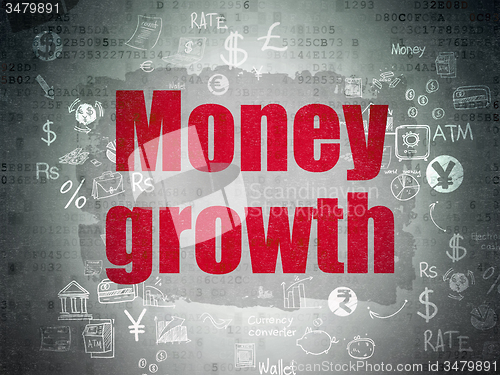 Image of Money concept: Money Growth on Digital Paper background