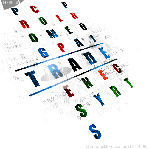 Image of Finance concept: word Trade in solving Crossword Puzzle