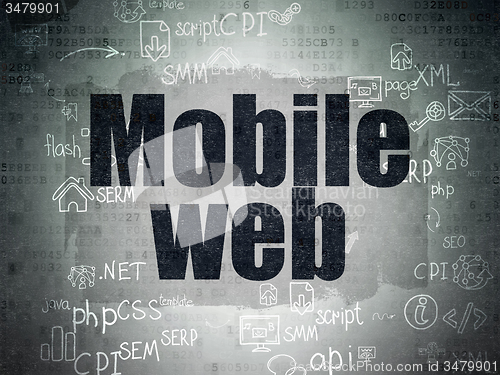 Image of Web development concept: Mobile Web on Digital Paper background
