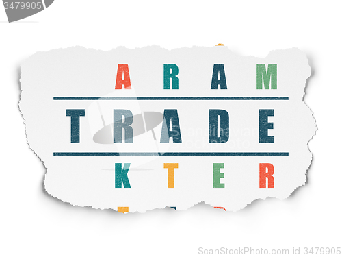 Image of Business concept: word Trade in solving Crossword Puzzle