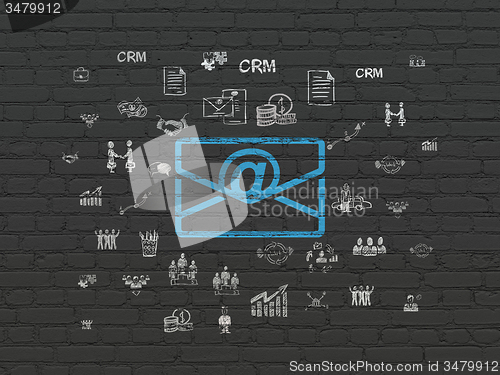 Image of Finance concept: Email on wall background
