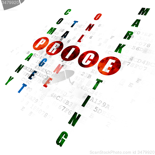 Image of Advertising concept: word Price in solving Crossword Puzzle