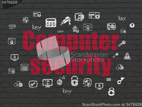 Image of Security concept: Computer Security on wall background