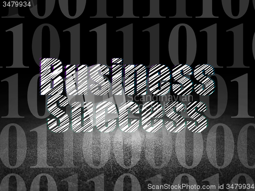 Image of Business concept: Business Success in grunge dark room