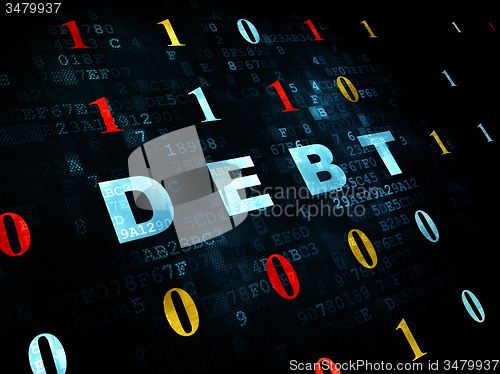 Image of Finance concept: Debt on Digital background