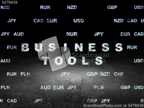 Image of Finance concept: Business Tools in grunge dark room