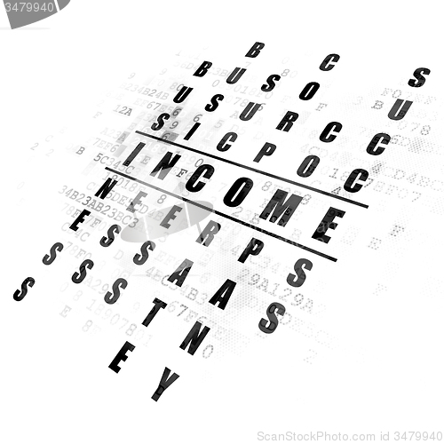 Image of Business concept: word Income in solving Crossword Puzzle