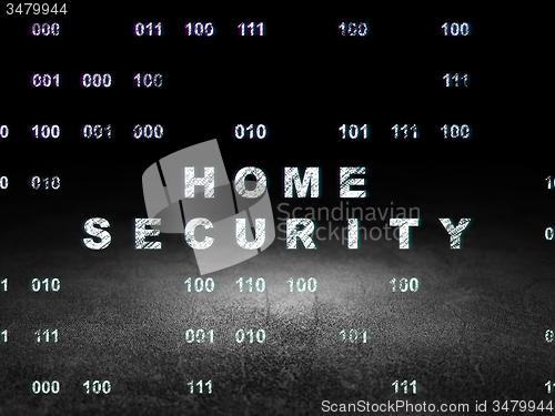 Image of Protection concept: Home Security in grunge dark room