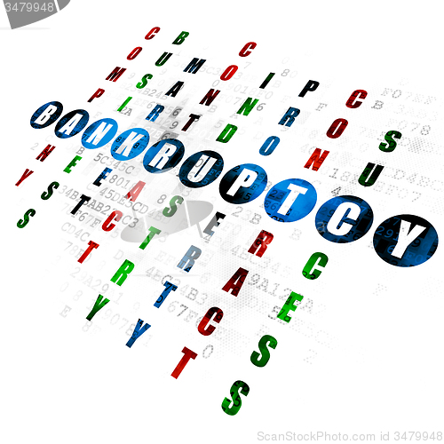 Image of Finance concept: word Bankruptcy in solving Crossword Puzzle