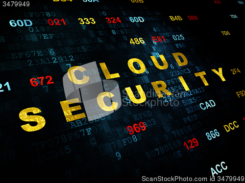 Image of Cloud networking concept: Cloud Security on Digital background