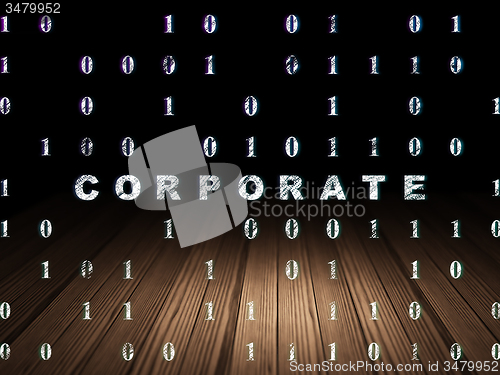 Image of Finance concept: Corporate in grunge dark room