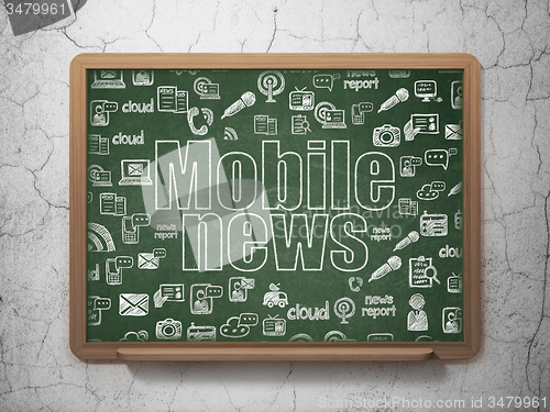 Image of News concept: Mobile News on School Board background