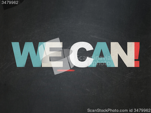 Image of Business concept: We can! on School Board background