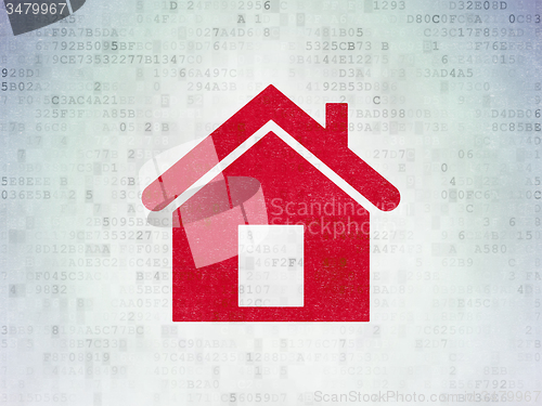 Image of Finance concept: Home on Digital Paper background