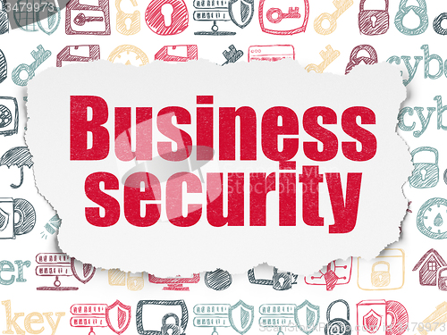 Image of Privacy concept: Business Security on Torn Paper background