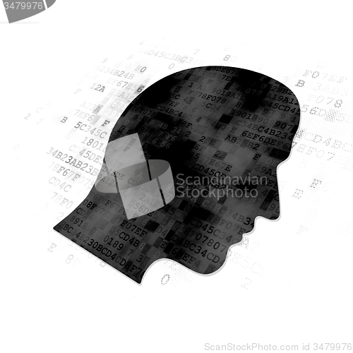 Image of Business concept: Head on Digital background