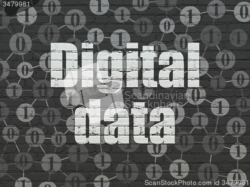 Image of Data concept: Digital Data on wall background