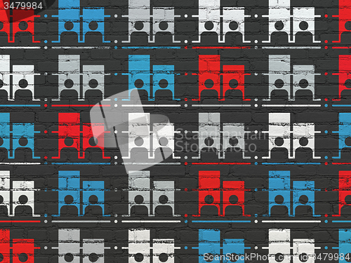 Image of Politics concept: Election icons on wall background