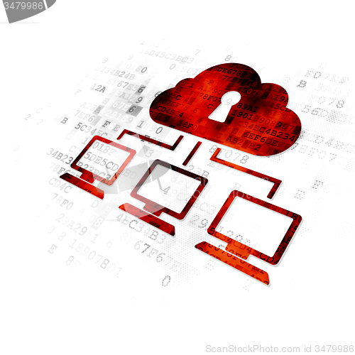 Image of Privacy concept: Cloud Network on Digital background