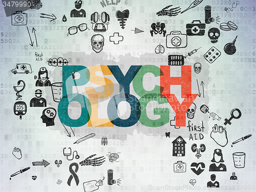 Image of Medicine concept: Psychology on Digital Paper background