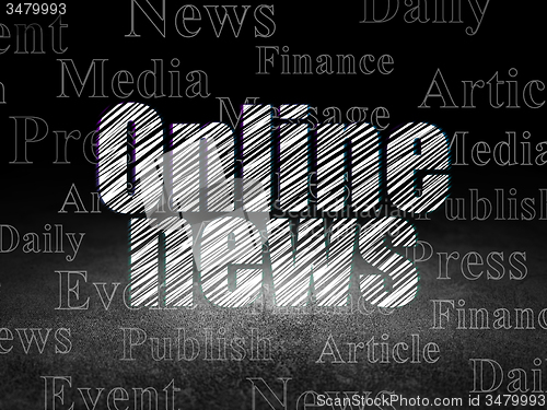 Image of News concept: Online News in grunge dark room