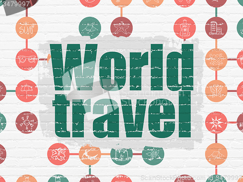 Image of Tourism concept: World Travel on wall background