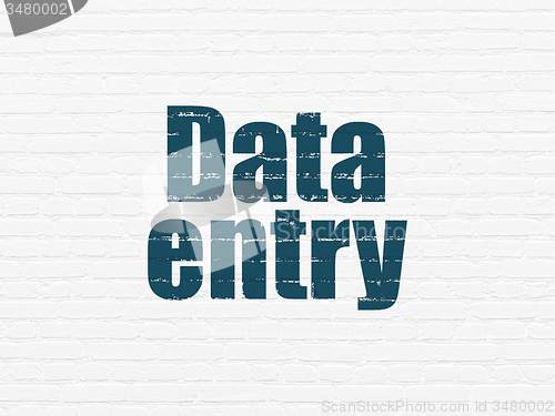 Image of Data concept: Data Entry on wall background