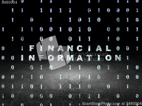 Image of Finance concept: Financial Information in grunge dark room