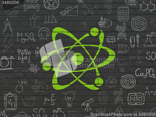 Image of Science concept: Molecule on wall background