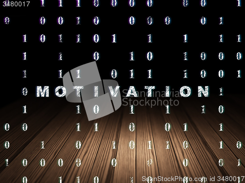Image of Business concept: Motivation in grunge dark room