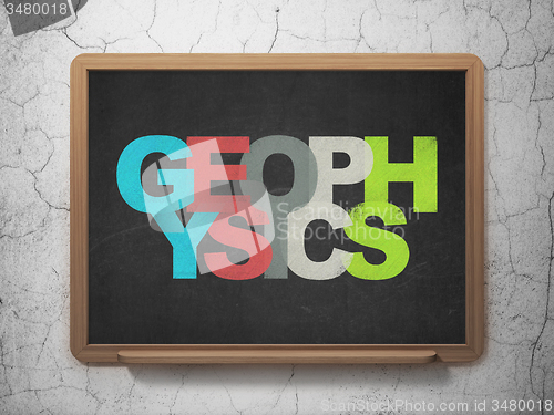 Image of Science concept: Geophysics on School Board background