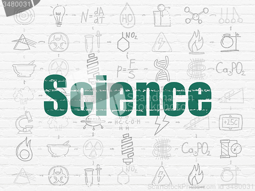 Image of Science concept: Science on wall background