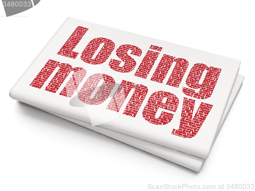 Image of Currency concept: Losing Money on Blank Newspaper background