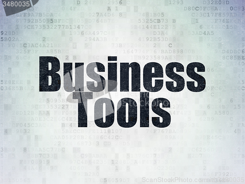 Image of Finance concept: Business Tools on Digital Paper background