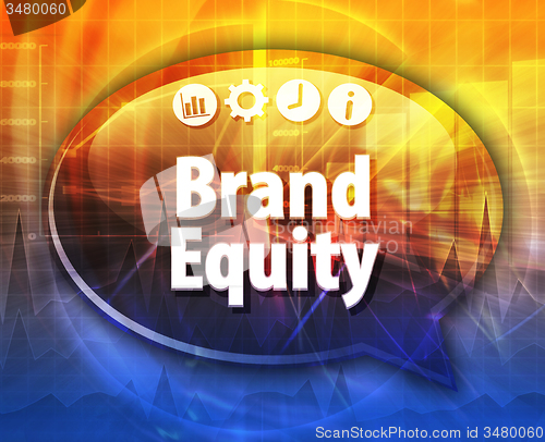 Image of Brand Equity  Business term speech bubble illustration