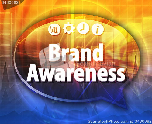Image of Brand Awareness  Business term speech bubble illustration