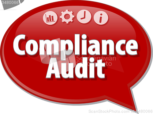 Image of Compliance Audit  Business term speech bubble illustration