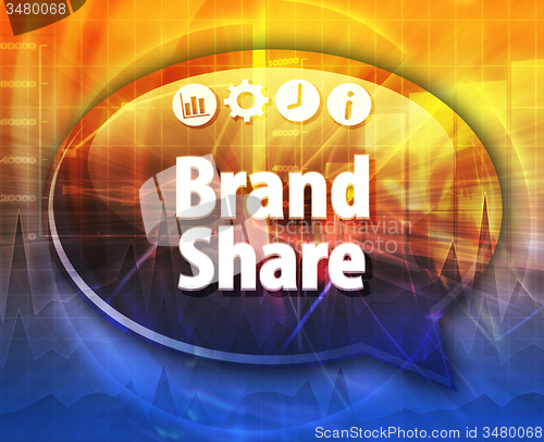 Image of Brand Share  Business term speech bubble illustration